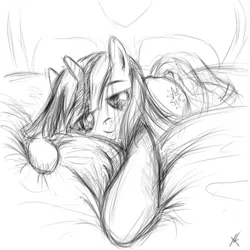 Size: 850x850 | Tagged: artist:ykchiropter, bed, derpibooru import, safe, sketch, sleepyhead, solo, twilight sparkle