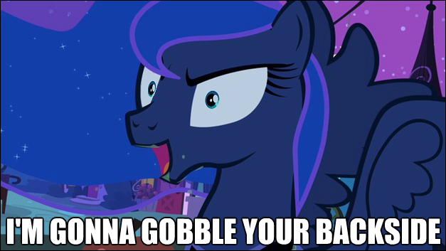 Size: 627x353 | Tagged: derpibooru import, edit, edited screencap, image macro, luna eclipsed, lunaughty, princess luna, safe, screencap, solo