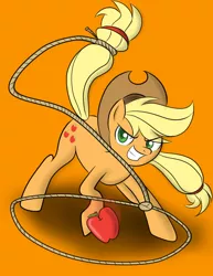 Size: 600x776 | Tagged: apple, applejack, artist:pustulioooooo, derpibooru import, lasso, obligatory apple, rope, safe