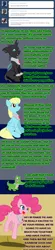 Size: 544x2467 | Tagged: artist:askchenling, ask, changeling, changeling oc, derpibooru import, gummy, jumping, oc, oc:chen ling, open mouth, pinkie pie, safe, sassaflash