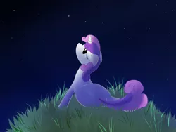 Size: 1600x1200 | Tagged: safe, artist:teranymphicus, derpibooru import, sweetie belle, pony, unicorn, female, looking up, mare, night, older, signature, solo