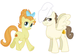 Size: 6797x4951 | Tagged: dead source, safe, artist:multiversecafe, derpibooru import, pound cake, pumpkin cake, pegasus, pony, unicorn, absurd resolution, adult, bow, brother and sister, colt, female, filly, hair bow, hat, male, older, older pound cake, older pumpkin cake, toque