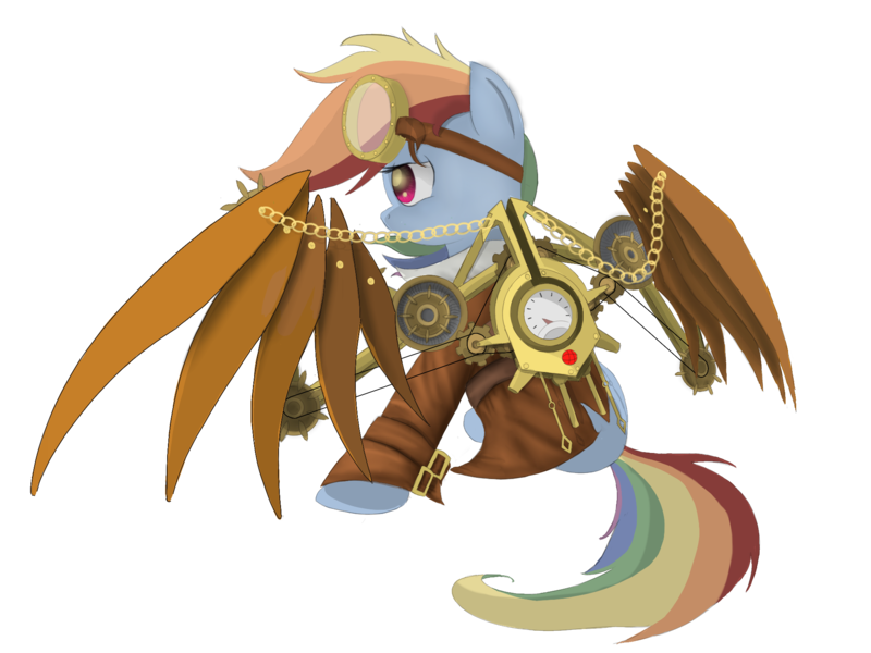 Size: 2000x1500 | Tagged: artist:colorsymphony, derpibooru import, rainbow dash, safe, steampunk