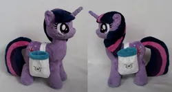 Size: 900x483 | Tagged: artist:agatrix, derpibooru import, irl, photo, plushie, saddle bag, safe, solo, twilight sparkle