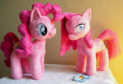 Size: 2795x1900 | Tagged: artist:pinkamoone, cutie mark, derpibooru import, duality, irl, photo, pinkamena diane pie, pinkie pie, plushamena, plushie, rainbow dash, safe