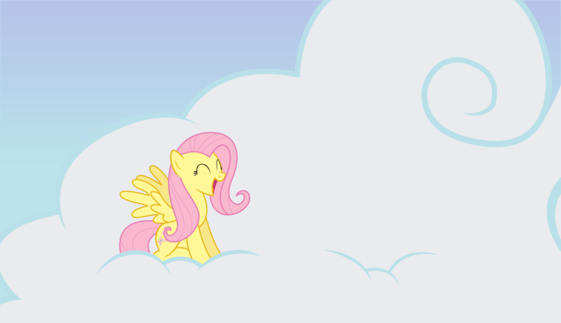 Size: 11250x6480 | Tagged: safe, artist:lazypixel, derpibooru import, fluttershy, pegasus, pony, absurd resolution, cloud, cute, eyes closed, female, happy, mare, shyabetes, sitting, sky, solo, spread wings, vector, wings