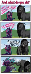 Size: 641x1500 | Tagged: semi-grimdark, artist:fantaprime, derpibooru import, oc, unofficial characters only, earth pony, pony, unicorn, bucking, comic, death metal, female, male, mare, metal, metalocalypse, stallion