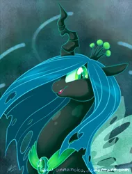 Size: 759x1000 | Tagged: artist:onnanoko, changeling, changeling queen, derpibooru import, female, queen chrysalis, safe, solo