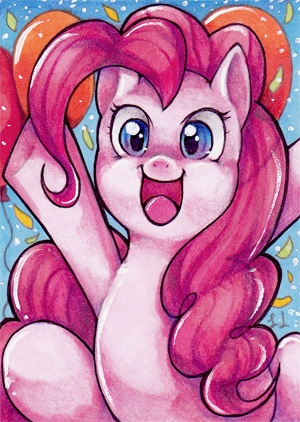 Size: 300x422 | Tagged: safe, artist:greyradian, derpibooru import, pinkie pie, pony, balloon, confetti, cute, diapinkes, looking at you, open mouth, solo