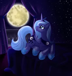 Size: 1535x1613 | Tagged: artist:vertrev, derpibooru import, moon, night, ponibooru import, princess luna, prone, s1 luna, safe, solo, stars