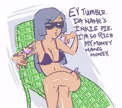 Size: 500x443 | Tagged: ask, ask human inkie pie, bikini, clothes, derpibooru import, humanized, marble pie, safe, swimsuit, tumblr