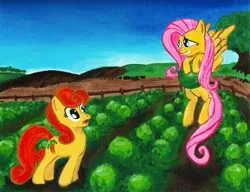 Size: 1600x1231 | Tagged: artist:writtenwaiver, cabbage patch, carrot top, derpibooru import, fluttershy, golden harvest, safe