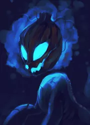 Size: 3000x4200 | Tagged: artist:iamthecowboysmuggler, derpibooru import, headless, headless horse, jack-o-lantern, pumpkin, semi-grimdark, solo