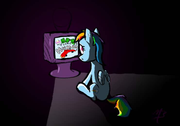 Size: 741x519 | Tagged: artist:beepin, derpibooru import, humie, my little human, rainbow dash, safe