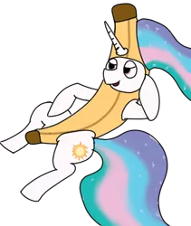 Size: 700x830 | Tagged: 30 minute art challenge, artist needed, banana, costume, derpibooru import, princess celestia, safe, solo