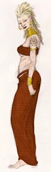 Size: 301x1000 | Tagged: albino, artist:french-teapot, breasts, derpibooru import, female, humanized, light skin, simple background, solo, solo female, suggestive, underboob, white background, zecora