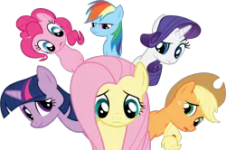 Size: 1406x936 | Tagged: applejack, artist:dipi11, derpibooru import, dragonshy, fluttershy, mane six, pinkie pie, rainbow dash, rarity, safe, simple background, svg, transparent background, twilight sparkle, vector