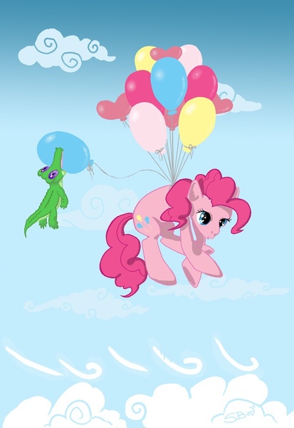 115476 Artist Sabrekitty Balloon Derpibooru Import Gummy Pinkie Pie Safe Then Watch Her