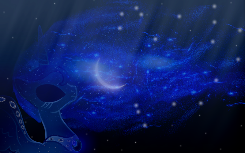 Size: 1920x1200 | Tagged: artist:shadesofeverfree, derpibooru import, eyes closed, moon, night, princess luna, safe, solo, starry mane, stars, wallpaper