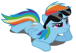 Size: 3500x2431 | Tagged: angry, artist:dipi11, derpibooru import, rainbow dash, safe, simple background, solo, sunglasses, transparent background, vector