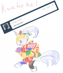 Size: 657x756 | Tagged: artist:ask-the-fantasy-ponies, ask, derpibooru import, final fantasy, final fantasy vi, kefka palazzo, ponified, safe, tumblr