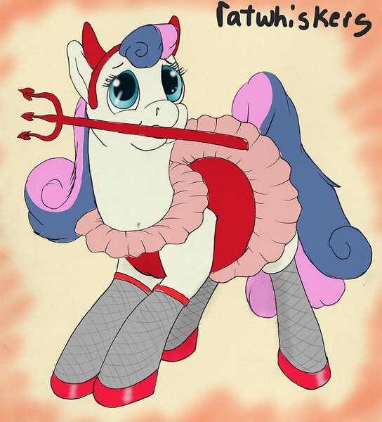 Size: 850x938 | Tagged: artist:ratwhiskers, bon bon, costume, derpibooru import, halloween, safe, sweetie drops