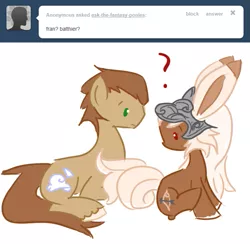 Size: 659x643 | Tagged: artist:ask-the-fantasy-ponies, ask, balthier, derpibooru import, final fantasy, final fantasy xii, fran, ponified, safe, tumblr, viera