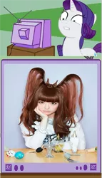 Size: 504x882 | Tagged: safe, derpibooru import, rarity, pony, exploitable meme, fashion, hair, kyary pamyu pamyu, meme, tv meme