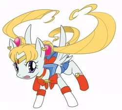 Size: 700x630 | Tagged: safe, artist:zukicure5gogo, derpibooru import, ponified, pegasus, pony, action pose, boots, choker, clothes, dress, ear piercing, female, jewelry, looking at you, mare, piercing, pigtails, sailor moon, sailor scout, serena tsukino, shoes, simple background, socks, solo, tiara, tsukino usagi, white background