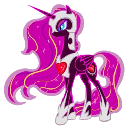 Size: 565x563 | Tagged: artist:russiankolz, corrupted, derpibooru import, nightmare, nightmare cadance, nightmarified, princess cadance, safe, simple background, solo, transparent background