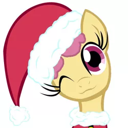 Size: 894x894 | Tagged: artist:kaminastarforce, christmas ponies, derpibooru import, dizzy twister, eyelashes, hat, orange swirl, recolor, safe, santa hat