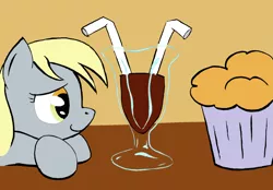 Size: 1948x1359 | Tagged: safe, artist:ambrosebuttercrust, derpibooru import, derpy hooves, pegasus, pony, cargo ship, female, glass, mare, muffin, solo, that pony sure does love muffins