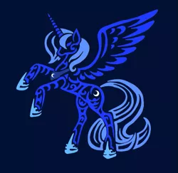 Size: 531x517 | Tagged: artist:yuzukimadoko, derpibooru import, princess luna, safe, solo, tribal