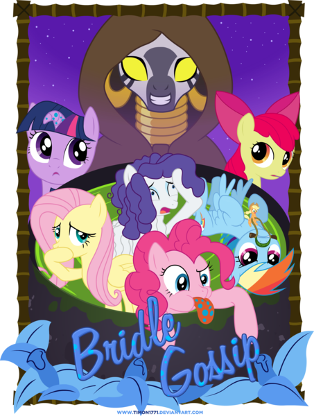 Size: 3000x3977 | Tagged: apple bloom, applejack, appletini, artist:timon1771, bridle gossip, derpibooru import, episode posters, flutterguy, fluttershy, hairity, pinkie pie, poison joke, poster, rainbow crash, rainbow dash, rarity, safe, spitty pie, title card, twilight flopple, twilight sparkle, zebra, zecora