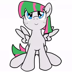 Size: 850x850 | Tagged: artist:shadewingz, blossomforth, cute, derpibooru import, filly, filly blossomforth, freckles, looking at you, safe, solo, young, younger