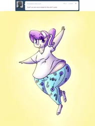 Size: 958x1264 | Tagged: artist:secretgoombaman12345, ask, ask chubby diamond, derpibooru import, diamond tiara, fat, humanized, impossibly large butt, safe, tumblr