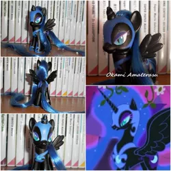 Size: 1204x1204 | Tagged: safe, artist:soulren, derpibooru import, nightmare moon, pony, brushable, custom, irl, photo, solo, toy