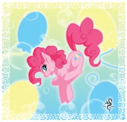 Size: 900x865 | Tagged: artist:arofexdracona, balloon, derpibooru import, pinkie pie, safe, solo