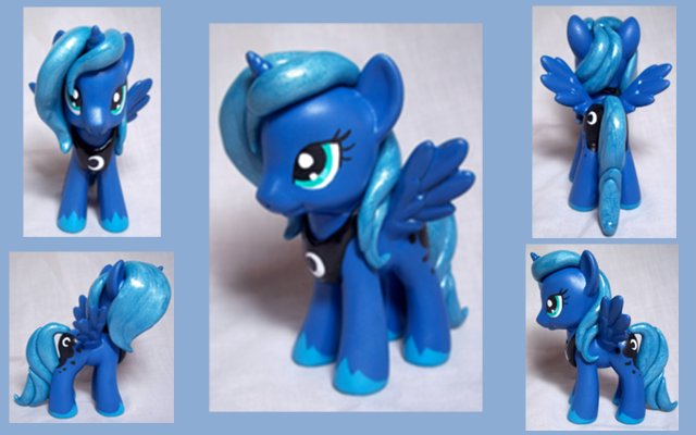 Size: 640x400 | Tagged: safe, artist:electricmayhem8416, derpibooru import, princess luna, pony, brushable, custom, irl, photo, s1 luna, solo, toy