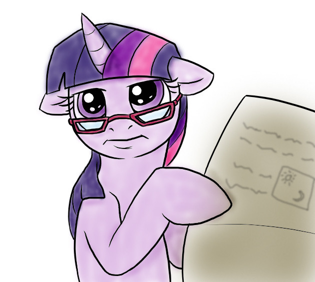 Size: 631x564 | Tagged: safe, artist:c0nker, derpibooru import, twilight sparkle, pony, unicorn, female, floppy ears, glasses, implied facehoof, implied facepalm, look of disapproval, mare, newspaper, parody, reaction image, simple background, solo, twilight is not amused, white background