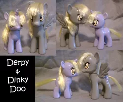 Size: 800x666 | Tagged: safe, artist:jwalsshop, derpibooru import, derpy hooves, dinky hooves, pony, brushable, custom, irl, photo, toy