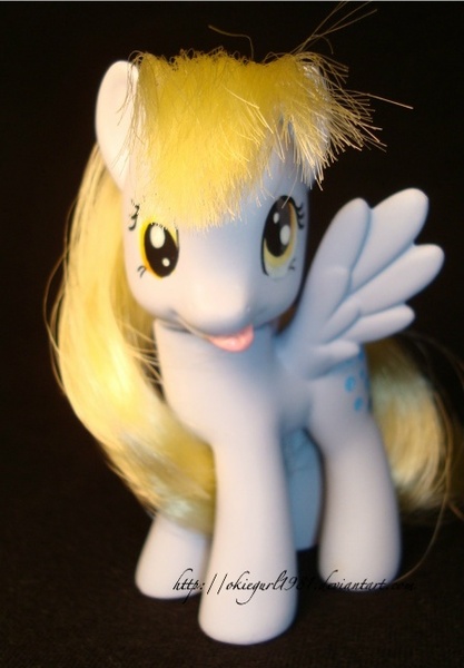 Size: 448x645 | Tagged: safe, artist:okiegurl1981, derpibooru import, derpy hooves, pony, brushable, custom, irl, photo, solo, toy