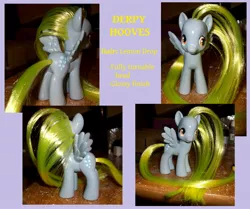 Size: 2180x1820 | Tagged: safe, artist:gryphyn-bloodheart, derpibooru import, derpy hooves, pony, brushable, custom, irl, photo, solo, toy