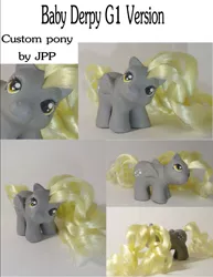 Size: 1275x1650 | Tagged: safe, artist:joshsponyprincess, derpibooru import, derpy hooves, pony, custom, cute, derpabetes, filly, g1, g4 to g1, generation leap, irl, photo, solo, toy