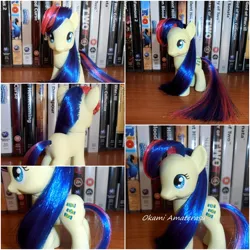 Size: 1204x1204 | Tagged: safe, artist:soulren, derpibooru import, bon bon, sweetie drops, pony, brushable, custom, irl, photo, toy