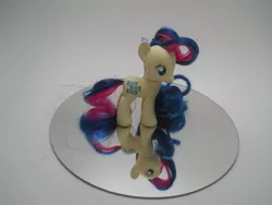 Size: 900x675 | Tagged: safe, artist:tiellanicole, derpibooru import, bon bon, sweetie drops, pony, brushable, custom, irl, photo, toy