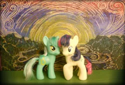 Size: 900x611 | Tagged: safe, artist:spikeslashrarity, derpibooru import, bon bon, lyra heartstrings, sweetie drops, pony, brushable, custom, irl, photo, toy