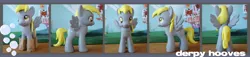 Size: 1750x398 | Tagged: safe, artist:frostfire14, derpibooru import, derpy hooves, pony, brushable, custom, irl, paper bags, photo, solo, toy