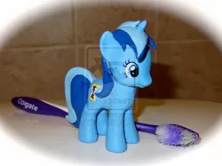 Size: 800x599 | Tagged: safe, artist:macx5, derpibooru import, minuette, pony, brushable, custom, irl, photo, solo, toothbrush, toy, watermark