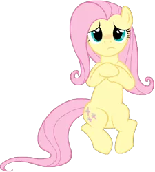 Size: 8200x9100 | Tagged: safe, artist:mihaaaa, derpibooru import, fluttershy, pegasus, pony, the last roundup, absurd resolution, cute, hooves to the chest, looking at you, moe, on back, simple background, solo, top down, transparent background, vector